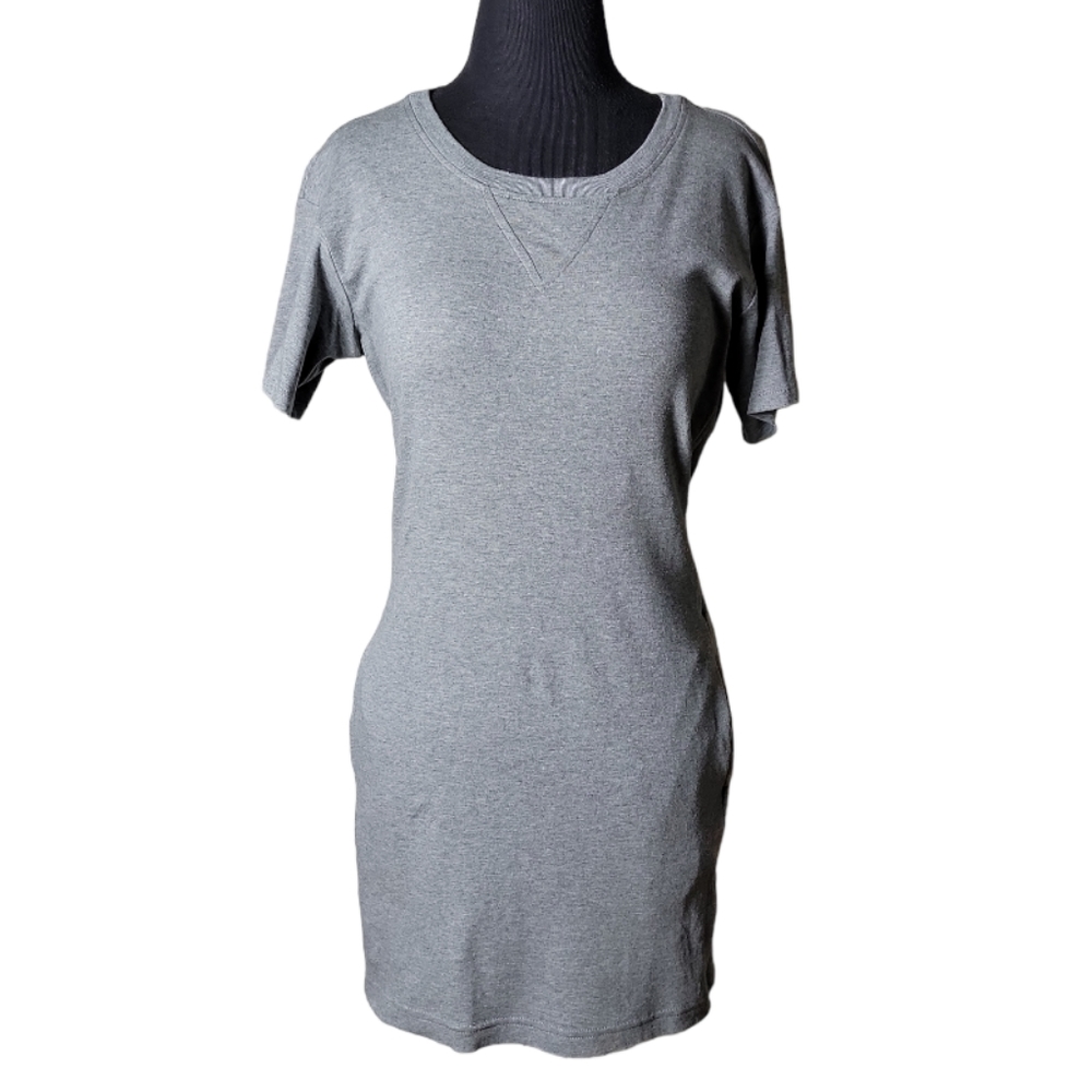 Theory Zissia pima cotton gray tee shirt dress short Smsleeve women's petite 0
